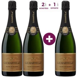 CHAMPAGNE Champagne G.H. Martel Blanc de blancs Brut - 75 cl x3 (2 achetées + 1 offerte)