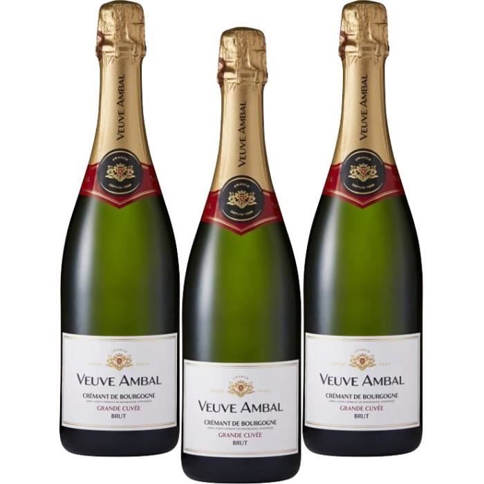 Veuve Ambal Grande Cuvée - Crémant de Bourgogne x3 - La cave Cdiscount