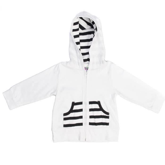 BULLE DE BB Veste à Capuche Blanc/Noir