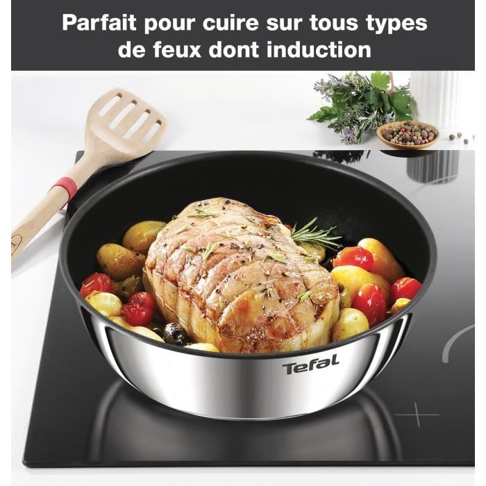 Batterie De Cuisine Tefal Ingenio Natural On 4 Pièces + Poêle Wok 26 Cm - Induction, Antiadhésif