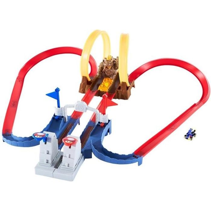 Circuit HOT WHEELS Mario Kart Course Chaotique Château de Bowser - Rouge -  Modèle avec 2 lanceurs et 2 loopings - Cdiscount Jeux - Jouets