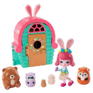 POUPON Enchantimals - Maison Lapin & Animal Surprise - Mini-poupée - Dès 4 ans