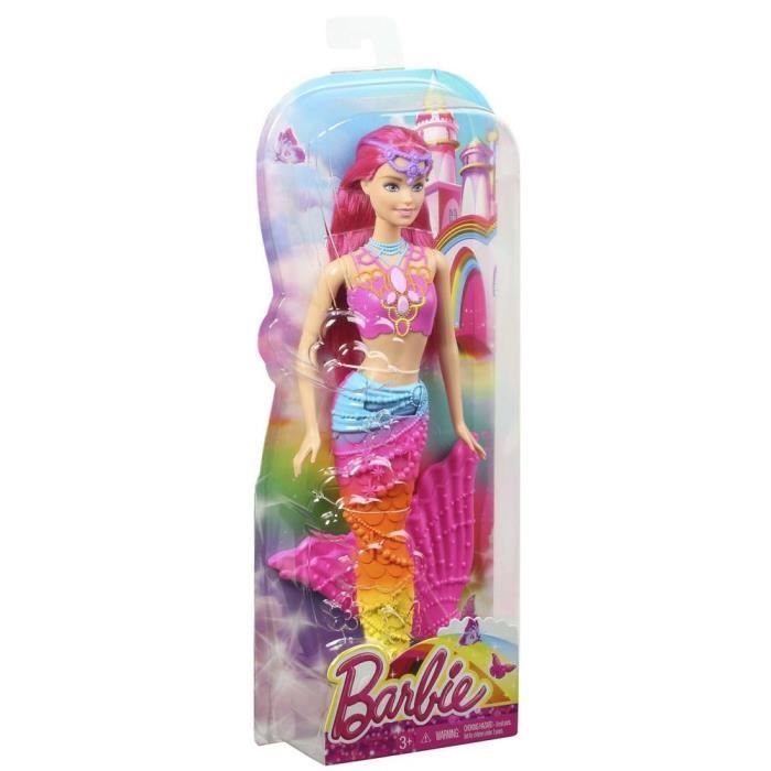 BARBIE Sirene Multicolore Arc En Ciel Cdiscount Jeux Jouets