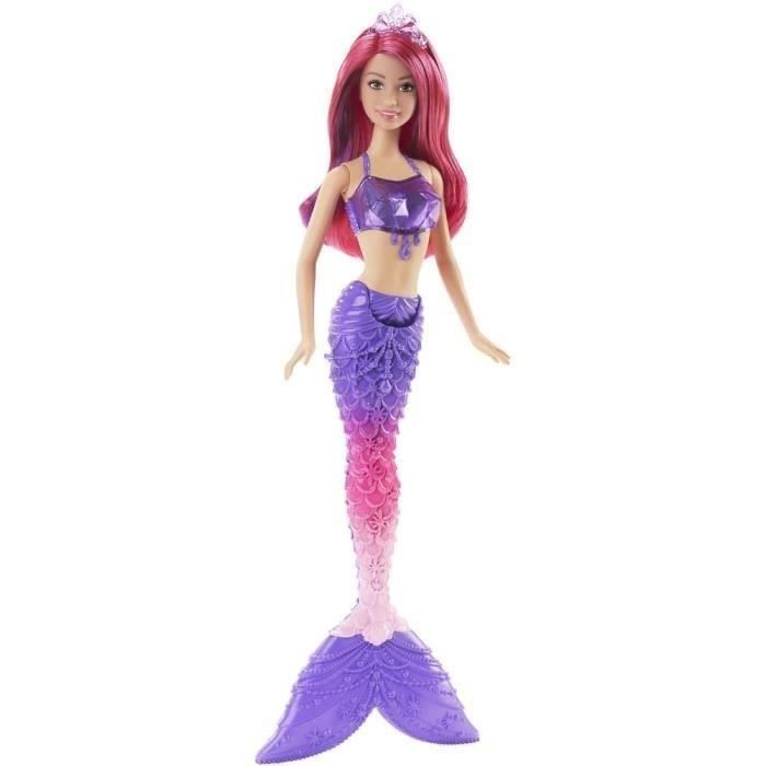 Barbie poupée Sirène Couleurs Magiques avec tenue et queue à colori