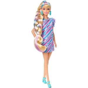 Barbie Ultra Chevelure Tête À Coiffer, Cheveux Bruns Frisés Avec Mè