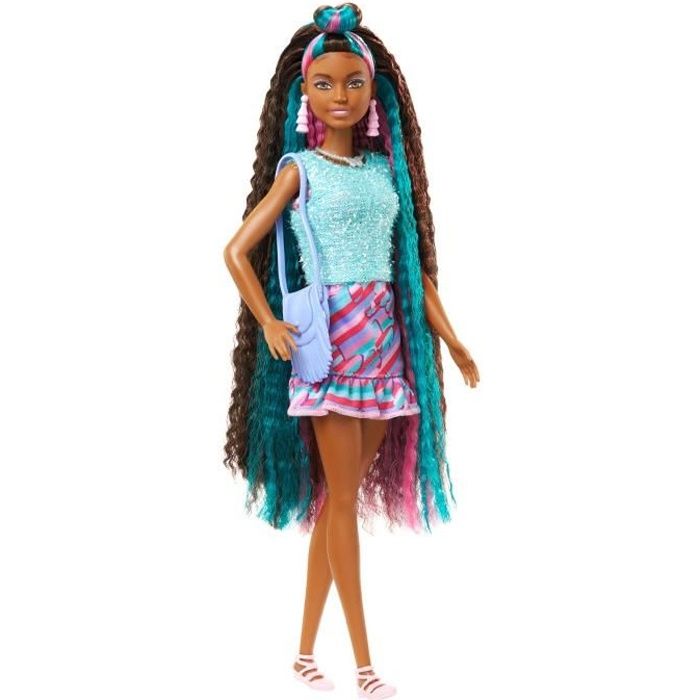 Poupée BARBIE Ultra-Chevelure 4 - Cheveux noirs 22cm - Robe