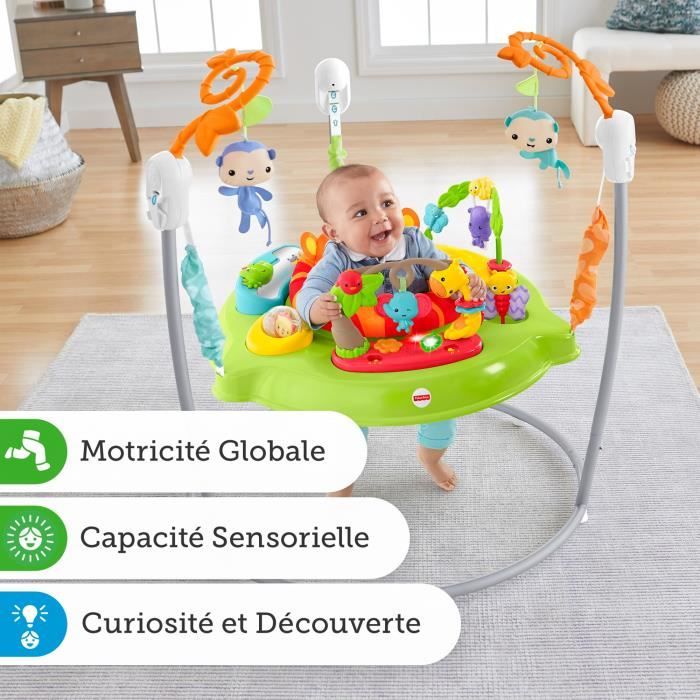 Trotteur Aire d'Eveil Jumperoo Jungle - Sons et Lumieres - FISHER-PRICE au  meilleur prix