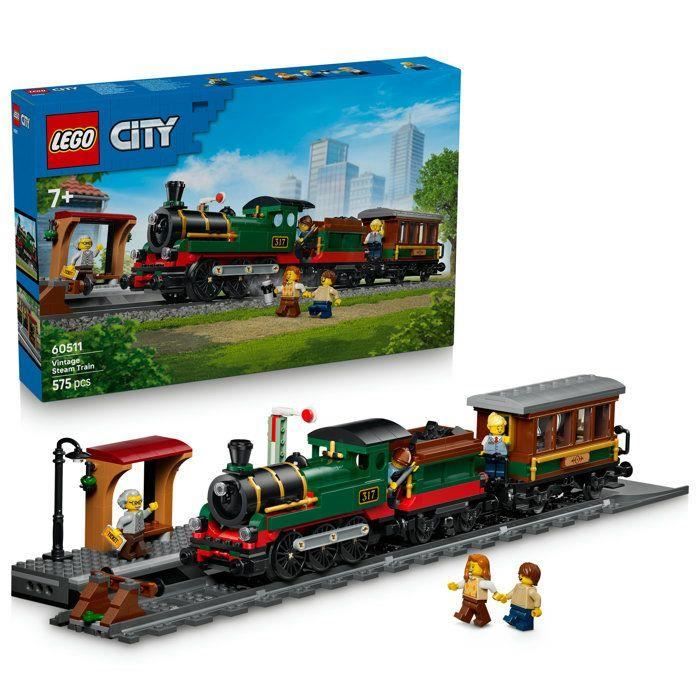 LEGO City 60511 Le Train à Vapeur Rétro - Jouet Garçon ou Fille dès 7 ans - Maquette STEM