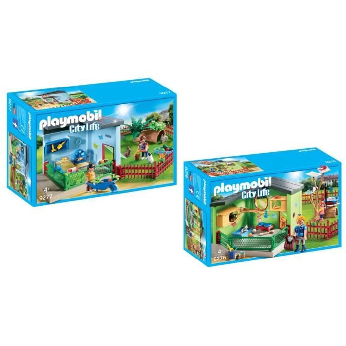 PLAYMOBIL - Pack La Pension des Animaux - 9276 Maisonnette des chats + 9277  Maisonnette des rongeurs - Cdiscount Jeux - Jouets