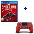 Pack Marvel's Spider-Man + Manette PS4 DualShock 4 Rouge V2-0