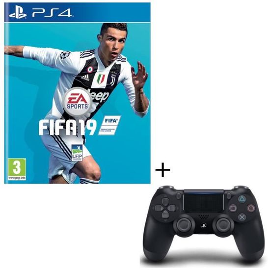 Pack FIFA 19 Jeu PS4 + Manette DualShock 4 Noire