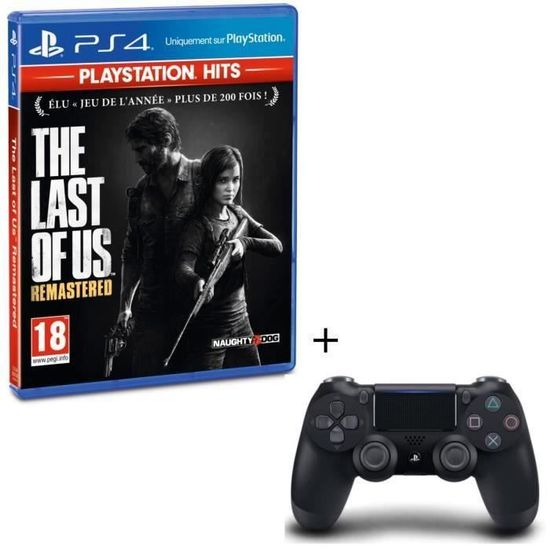 Pack The Last of Us Remastered PlayStation Hits + Manette PS4 DualShock 4 Noire V2