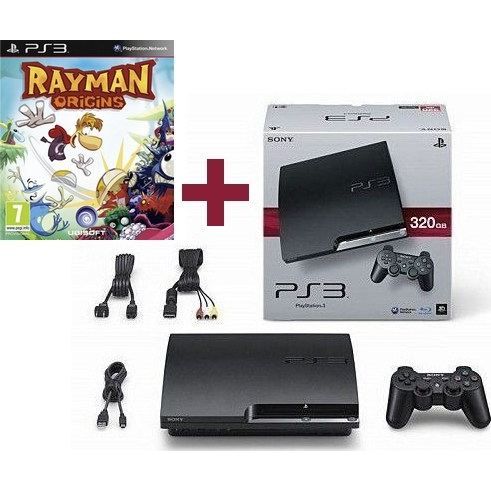 Console Salon - Sony - PS3 Slim - 320 Go - Noir - Rayman Origins