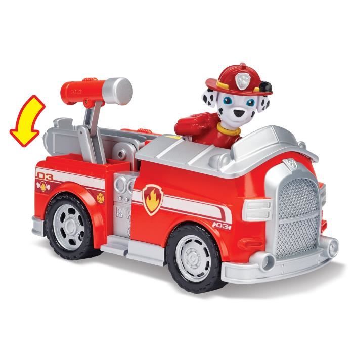 Pat Patrouille : Camion De Pompier Rouge Grand Echelle + Chien Marcus -  Figurine Et Vehicule - Paw Patrol RE:339 - Cdiscount Jeux - Jouets