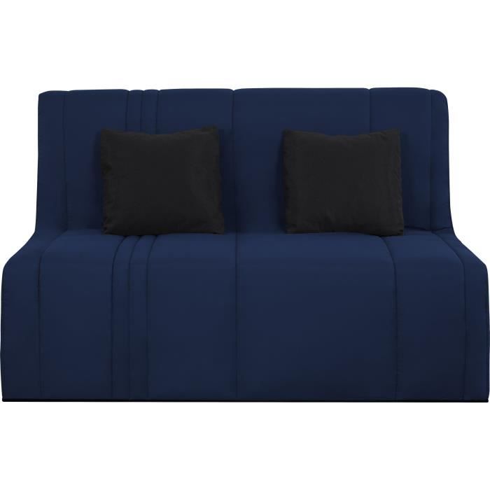 Banquette BZ 2 places EVASION - Tissu marine - Matelas SIMMONS - Couchage 188x138 cm