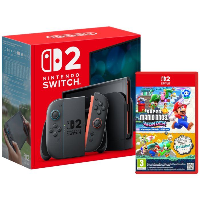 Pack Nintendo : Console Nintendo Switch 2 + Super Mario Bros. Wonder + Rendez-vous au parc Bellabel