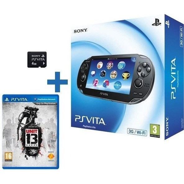Console portable PS Vita 3G carte mémoire 4Go Unit 13 Sony Noir  Go Plateforme PS Vita