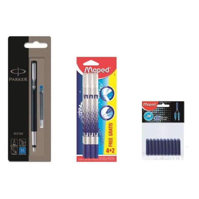 SCHNEIDER Lot De 3 Effaceurs D'Encre Corry - Pointe Conique Pour Effacer L'Encre Bleue, Réécriture Facile