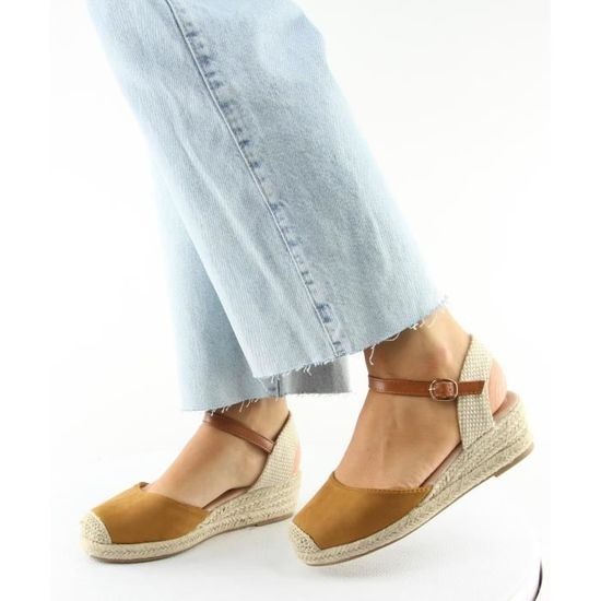 SIXTH SENS Espadrilles Compensées 888-28-Camel Femme - Achat / Vente SIXTH  SENS Espadrilles Comp pas cher - Cdiscount