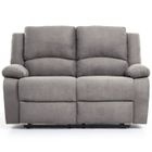 Canapé Relaxation 2 places en microfibre LEO - Gris - L143 x 93 x 96cm - LOUNGITUDE