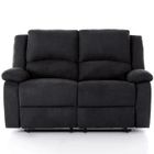 Canapé Relaxation 2 places en microfibre LEO - Noir - L143 x 93 x 96cm - LOUNGITUDE
