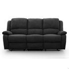 LOUNGITUDE RELAXXO - Canapé Relaxation 3 places Microfibre LEO - Noir
