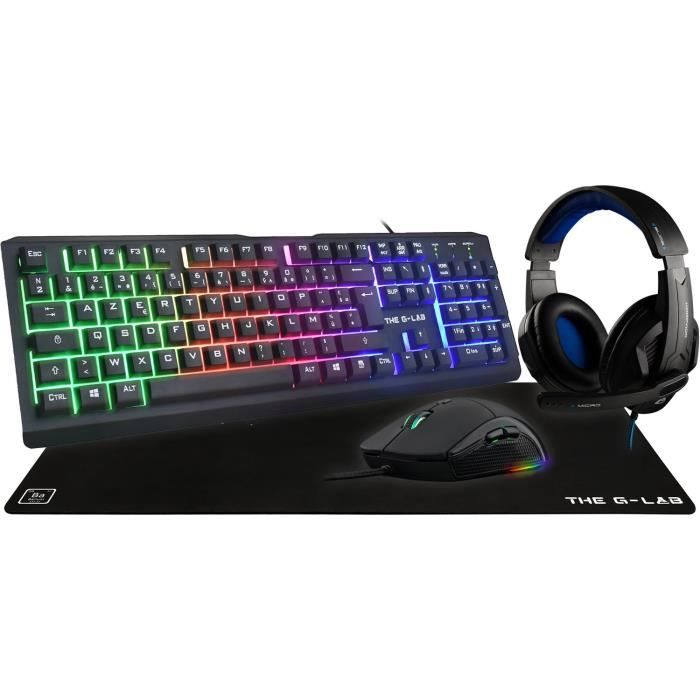 THE G-LAB Pack Gamer/combo CHROMIUM gaming - Keyz 160 FR, Kult 170, Korp 100, PadXXL - FR