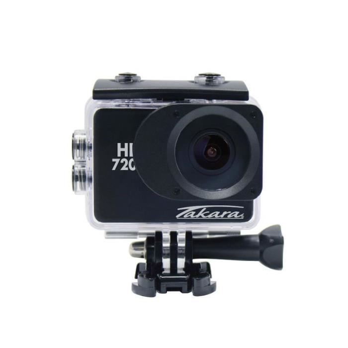 Caméra sport TAKARA CS7V2 HD 720p avec écran LCD 2' et boîtier étanche à 30m