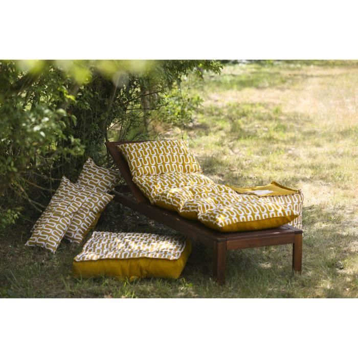 Coussin bain de soleil JARDIN PRIVE FLOCONS ELECTRO Cumin