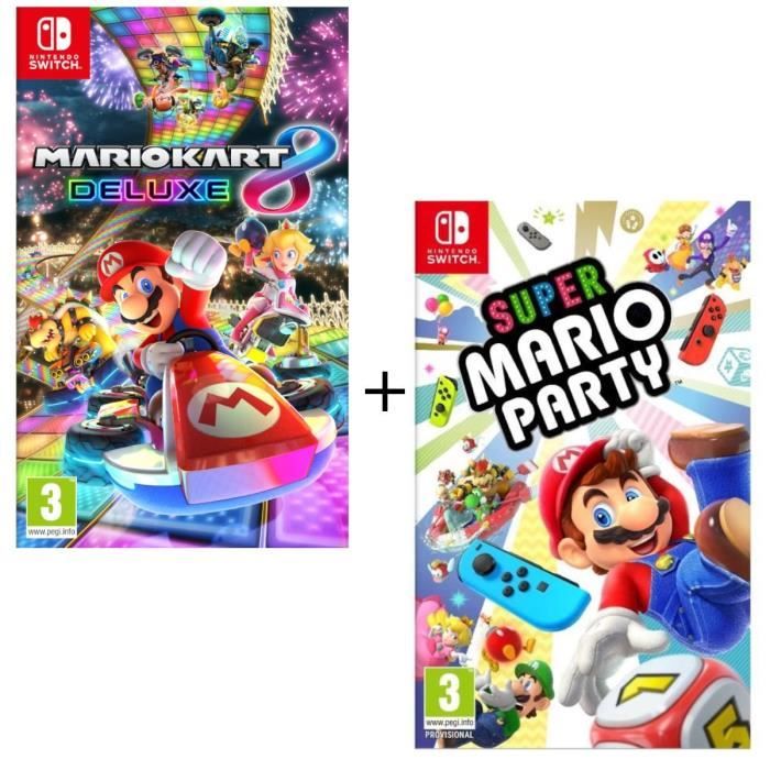 Jeu Switch Mario Kart 8 Deluxe Occasion Pack 2 jeux Switch : Super Mario Party + Mario Kart 8 Deluxe - Achat / Vente jeu nintendo switch