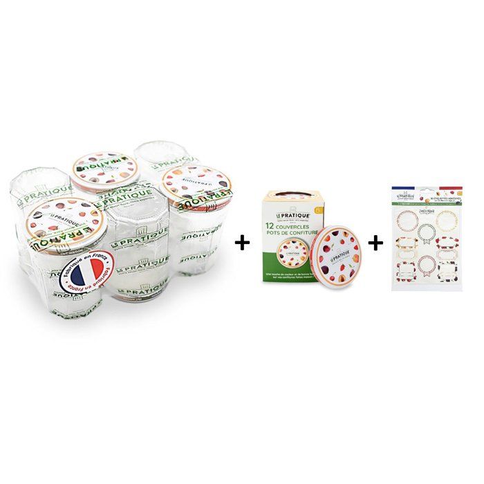 Lot de 6 confituriers 385 ml couvercle décore LE PRATIQUE diam. 82mm - vue 3