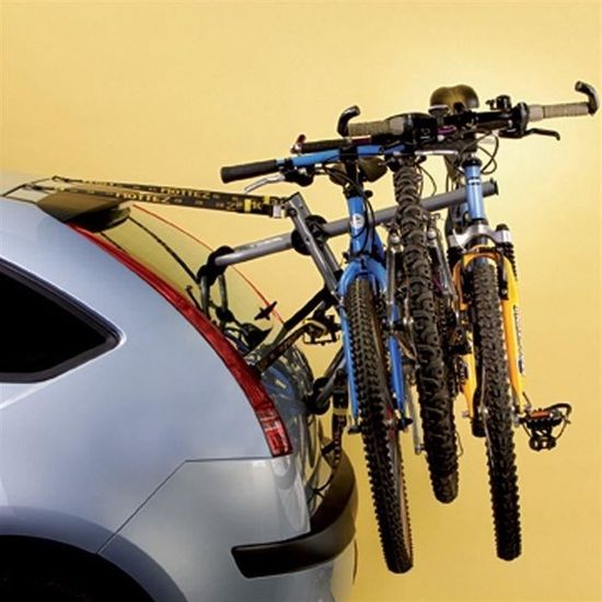 Porte-vélos pour voiture Mottez fixation à sangles capacité 3 vélos charge  maxi 45 kg
