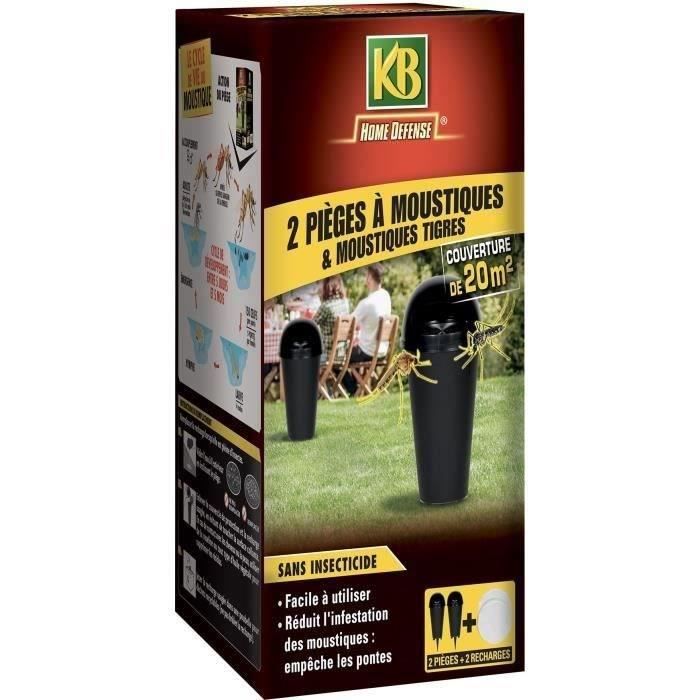2 pièges à moustiques et moustiques tigres