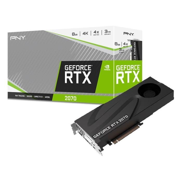 Pny Carte Graphique Geforce Rtx 2070 Blower 8 Go Noir Rouge Vcg20708blmpb