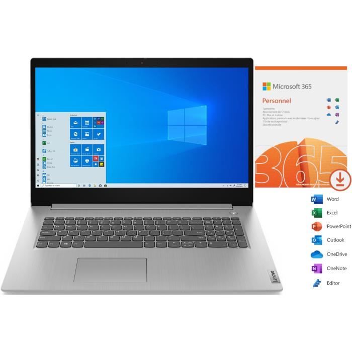 Lenovo IdeaPad 3 17IML05 – 17,3" – I5-10210U – 8Go RAM – SSD 512Go – Occasion