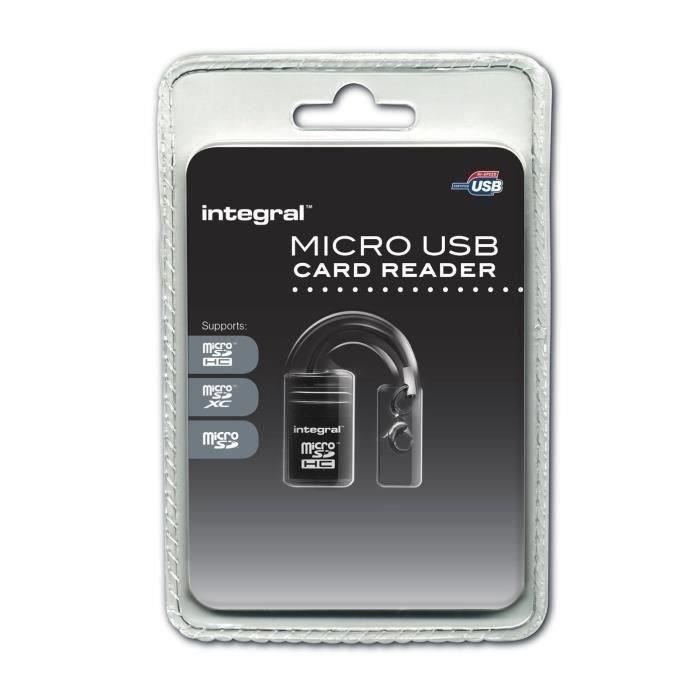 Lecteur de carte mémoire Micro SD - USB - INTEGRAL - Noir - Compatible  microSD/microSDHC - Garantie 2 ans - Cdiscount Informatique