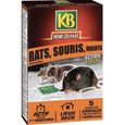 Céréales anti-rats, souris et mulots - KB HOME DEFENSE - 5x25g - Lieux secs - Gants offerts-0