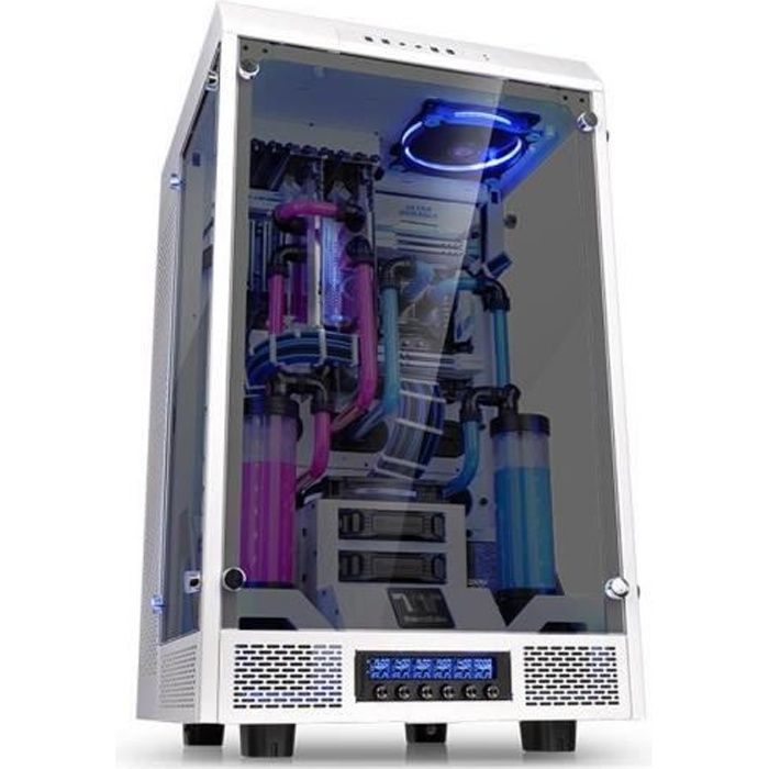 THERMALTAKE BOITIER PC The Tower 900 – Snow Edition – Super Tour – Blanc – Verre trempé – Format ATX (CA-1H1-00F6WN-00)