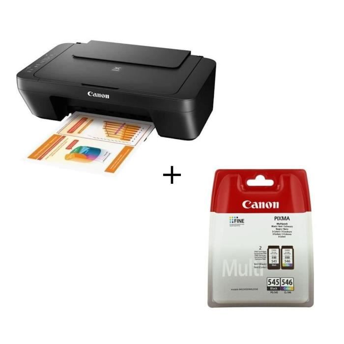 Pack 2 Cartouches d'encre Noir et Couleur pour imprimante Canon