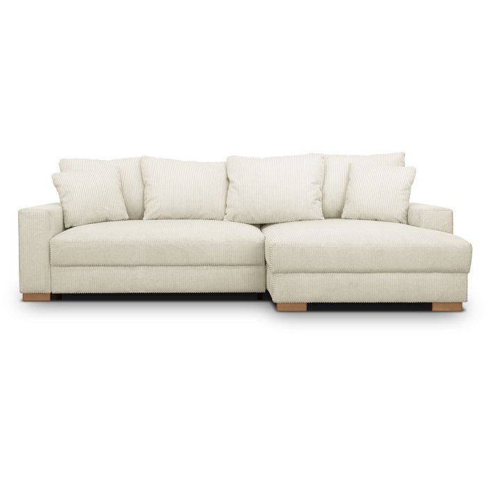 Canapé dangle convertible réversible 3 places MALLO Tissu velours côtelé 232 x 13899 x 76 cm - vue 2