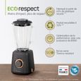 MOULINEX Blender électrique, Design écologique, Smoothie, Milk-shake, Gaspacho, Soupe, 1,75 L, 4 lames, 800 W, Eco Respect LM46EN10-1