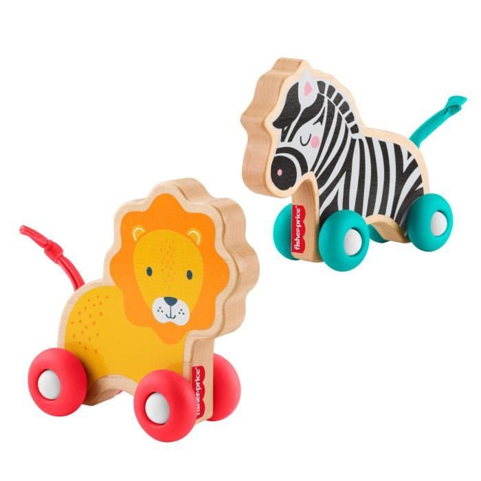 FISHER PRICE Animaux a pousser en bois os JFN19