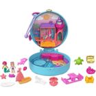 Polly Pocket - Coffret la plage du dauphin, avec Polly et sirène, 5 surprises et 13 accessoires - Mini-poupée - Dès 4 ans