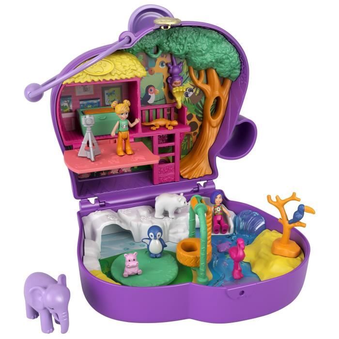 Coffret Zoo Eléphant - Polly Pocket - Mini-Poupée - 5 Surprises - 13  Accessoires - Cdiscount Jeux - Jouets