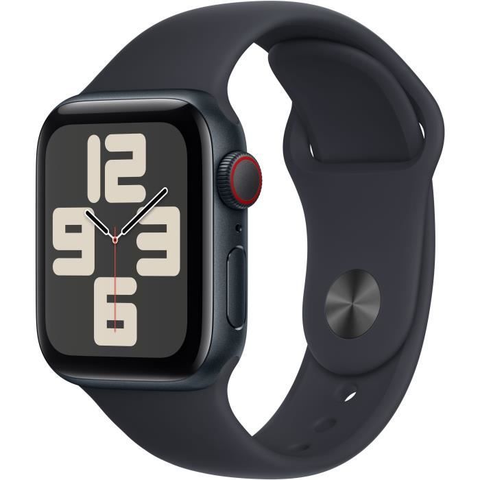 Apple Watch SE GPS + Cellular - 40mm - Boîtier Midnight Aluminium - Bracelet Midnight Sport Band - M