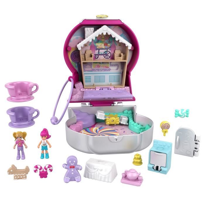Polly Pocket Coffret Machine a bonbons avec Mini Poupees Polly et Margot 5 Surprises 13 Accessoires Mini Poupee Des 4 ans Cdiscount Jeux Jouets