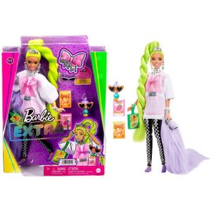 POUPÉE Poupée Barbie Extra - BARBIE - Natte Vert Fluo - Style Glamour - Accessoires Mode