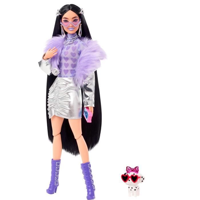 Barbie Extra - Barbie Cheveux long violet et son Bouledogue