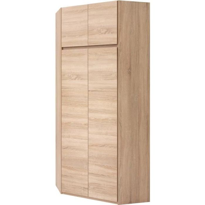 ACADEMICA Armoire d'angle - Décor chêne sonoma - Contemporain - Chambre - L 80,5 cm