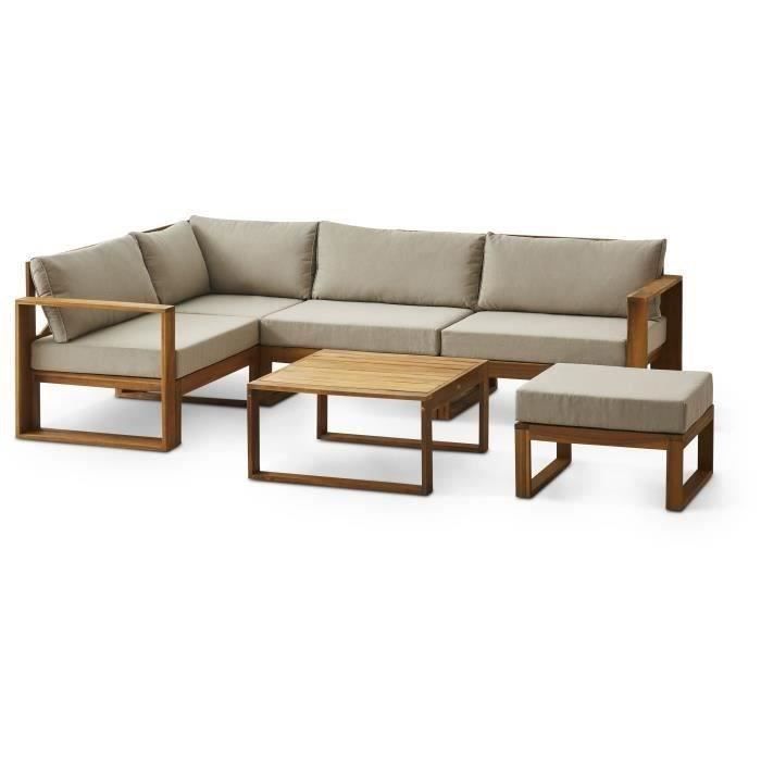 Salon de jardin d'angle LEVATA Ottoman